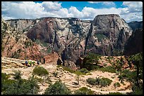 Backpackers on West Rim Trail. Zion National Park ( color)