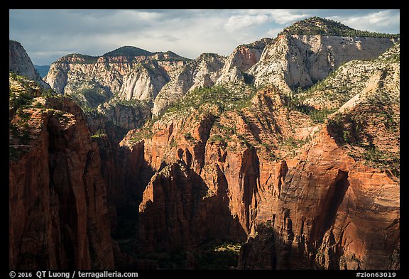 End of Zion Canyon seen from Angels Landing. Zion National Park (color)