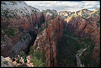 Hikers on Angels Landing Trail. Zion National Park ( color)