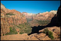 Tall sandstone cliffs from Canyon Overlook. Zion National Park ( color)