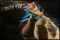 Looking up slot canyon, Upper Left Fork (Das Boot). Zion National Park ( color)