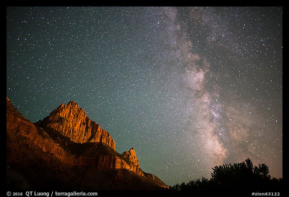 Milky Way and Watchman. Zion National Park, Utah, USA.