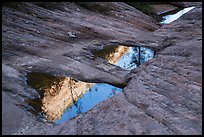 Pothole reflections, Behunin Canyon. Zion National Park ( color)