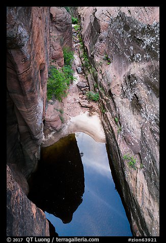 Pool from above, Behunin Canyon. Zion National Park (color)