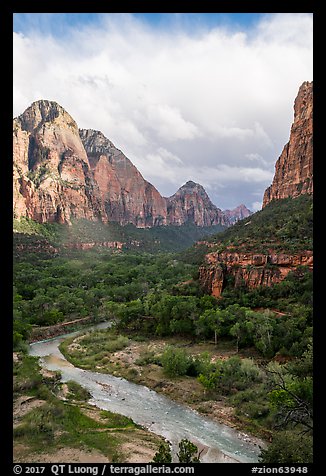Virgin River and Zion Canyon. Zion National Park (color)