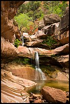 Pine Creek Falls in Pine Creek Canyon. Zion National Park ( color)