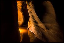 Light in flooded narrows, Pine Creek Canyon. Zion National Park ( color)
