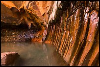 Chamber with striated walls, Pine Creek Canyon. Zion National Park ( color)