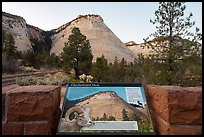 Checkerboard Mesa interpretive sign. Zion National Park ( color)
