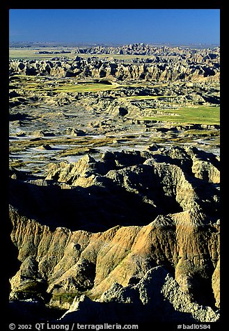 Badland ridges from Pinacles overlook, sunrise. Badlands National Park (color)