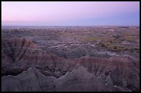 View from Pinacles overlook, dawn. Badlands National Park, South Dakota, USA.