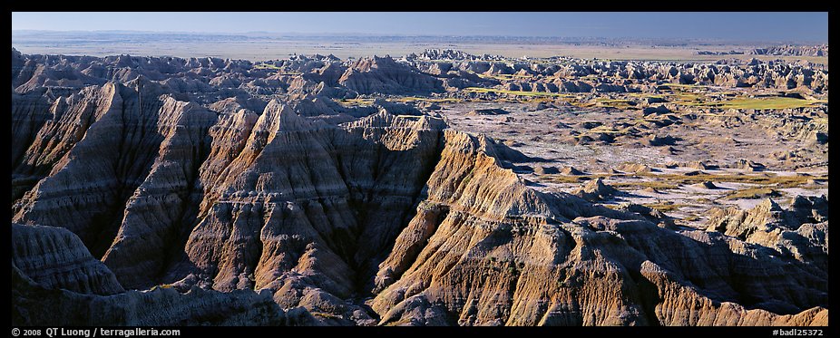 Scenic landscape of badlands. Badlands National Park (color)