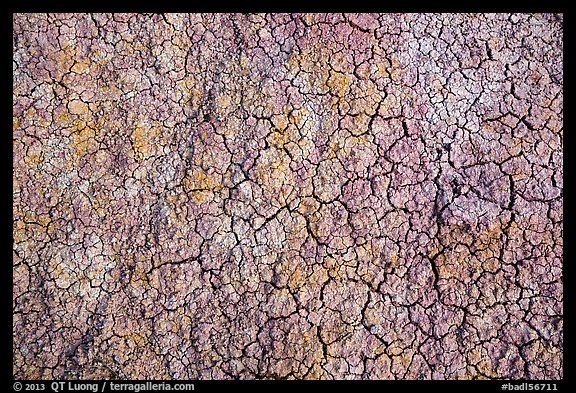 Cracked multi-colored paleosol. Badlands National Park (color)