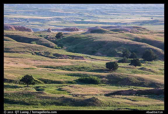 Rolling hills, Badlands Wilderness. Badlands National Park, South Dakota, USA.