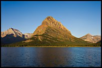 Swiftcurrent Lake, and Grinnell Point, Many Glacier. Glacier National Park, Montana, USA. (color)