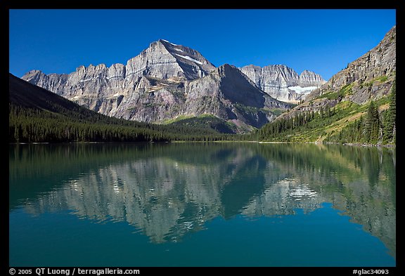 Lake Josephine and Mt Gould, morning. Glacier National Park (color)