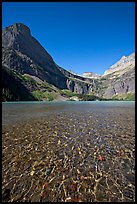 Pebbles, Grinnell Lake and Angel Wing, morning. Glacier National Park, Montana, USA.