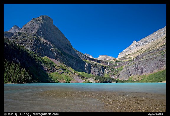 Grinnell Lake, Angel Wing, and the Garden Wall. Glacier National Park (color)
