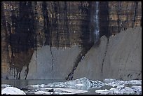 Salamander Falls and icebergs. Glacier National Park, Montana, USA.