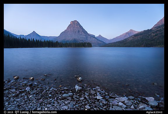 Two Medicine Lake at dawn. Glacier National Park (color)
