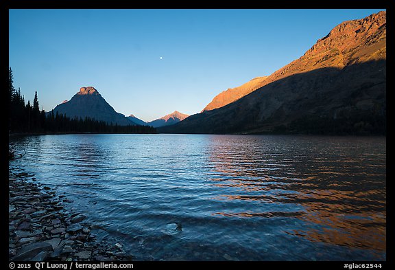 Two Medicine Lake at sunrise. Glacier National Park, Montana, USA.
