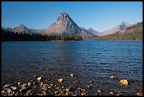 Shoreline and mountains, Two Medicine Lake. Glacier National Park ( color)