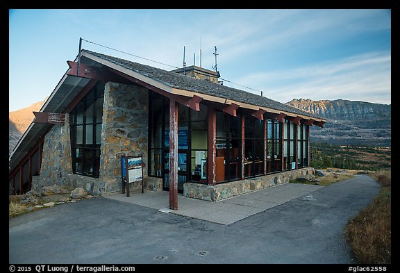 Logan Pass visitor center. Glacier National Park (color)