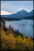 Saint Mary Lake and Wild Goose Island in autumn. Glacier National Park ( color)
