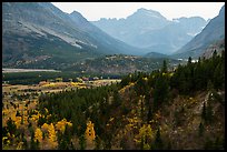 Many Glacier Valley in autumn. Glacier National Park ( color)