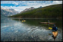 Four kayakers on Kintla Lake. Glacier National Park ( color)