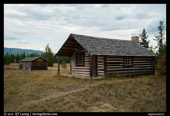 Historic cabins. Glacier National Park (color)