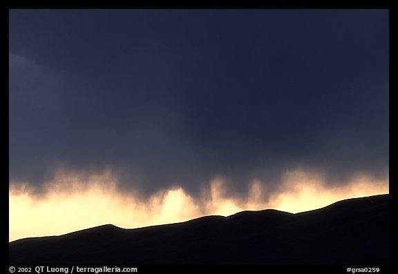 Storm clouds over the Sangre de Christo mountains. Great Sand Dunes National Park and Preserve (color)