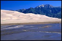 Mendonca creek, dunes and Sangre de Christo mountains. Great Sand Dunes National Park and Preserve ( color)