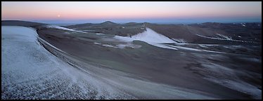 Dune field in winter at dawn. Great Sand Dunes National Park and Preserve (Panoramic color)