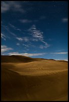 Dunes with starry sky at night. Great Sand Dunes National Park and Preserve ( color)