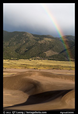 Rainbow over dune field. Great Sand Dunes National Park and Preserve (color)