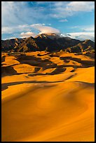 Mount Herard and dune field at sunset. Great Sand Dunes National Park, Colorado, USA. (color)