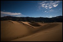 Dunes and mountains at night. Great Sand Dunes National Park and Preserve ( color)