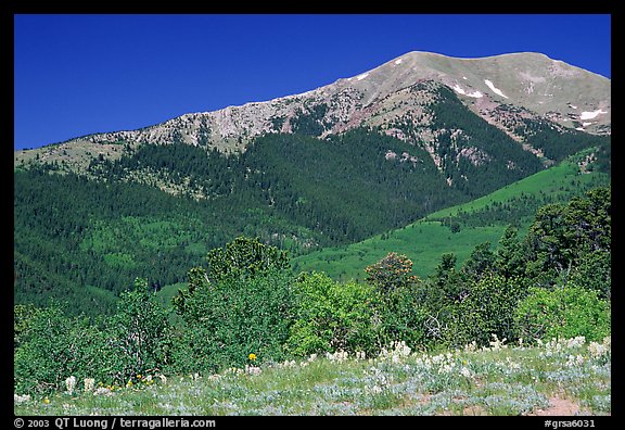 Sangre de Cristo Mountains near Medano Pass in summer. Great Sand Dunes National Park and Preserve (color)