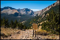 Trail and Sangre de Cristo Wilderness sign. Great Sand Dunes National Park and Preserve ( color)