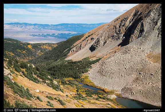 Medano Lakes from above. Great Sand Dunes National Park and Preserve, Colorado, USA.