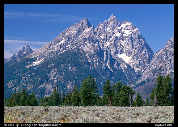 Cathedral group, morning. Grand Teton National Park (color)