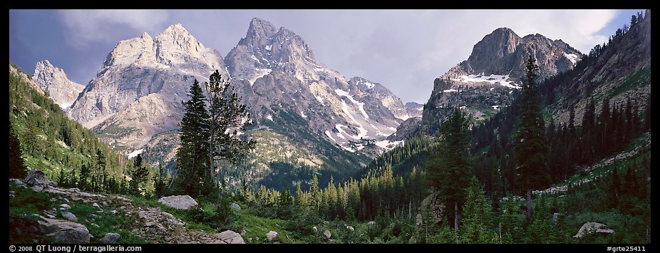 Mountain scenery with dramatic peaks. Grand Teton National Park (color)