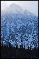 Towering mountain in winter. Grand Teton National Park ( color)
