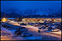 Jackson Hole airport at night. Grand Teton National Park, Wyoming, USA. (color)