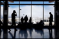 Looking out Jackson Hole Airport lobby. Grand Teton National Park ( color)