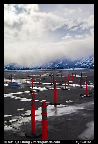 Jackson Hole Airport tarmac, winter. Grand Teton National Park (color)