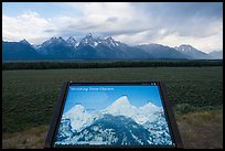 Shrinking Teton Glaciers interpretive sign. Grand Teton National Park ( color)
