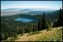 Bradley Lake and Taggart Lake from above. Grand Teton National Park ( color)