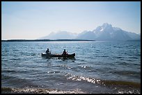 Canoists, Colter Bay and Mt Moran. Grand Teton National Park ( color)